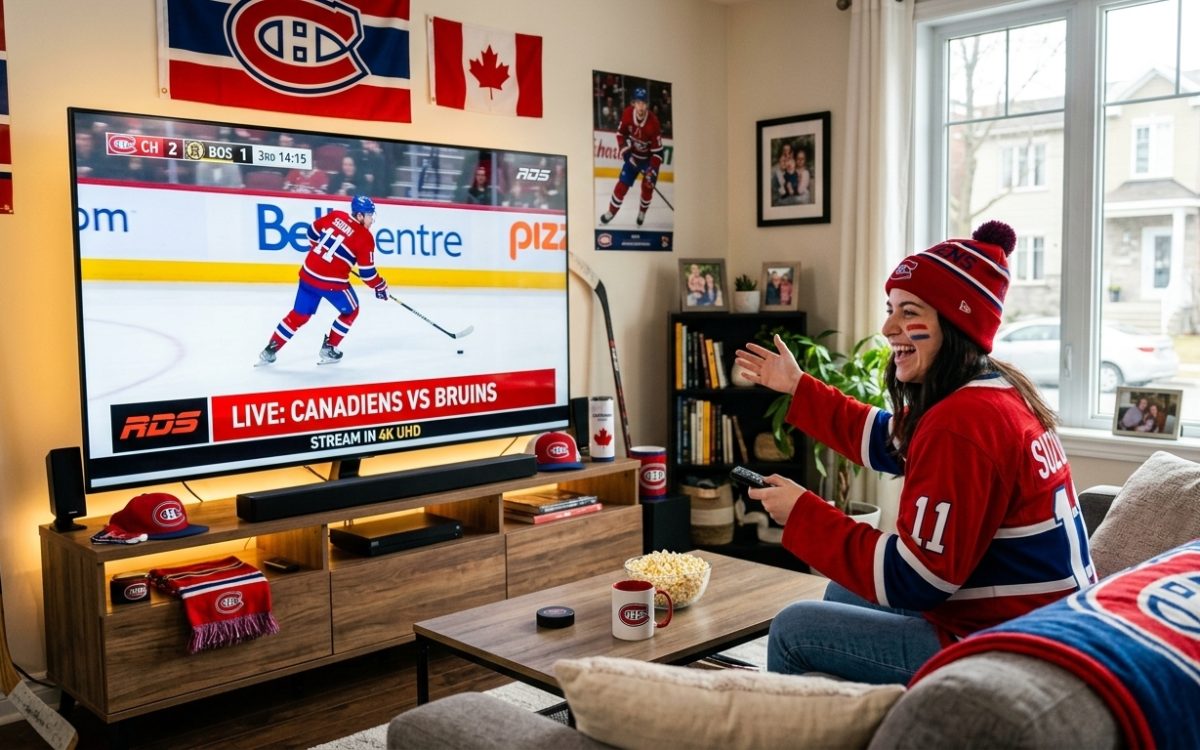 It incorporates key search terms like "Montreal Canadiens," "streaming," "live NHL game," and "IPTV service.