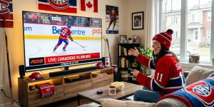 It incorporates key search terms like "Montreal Canadiens," "streaming," "live NHL game," and "IPTV service.